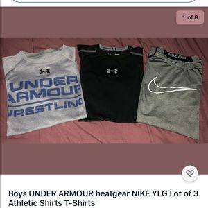 Under Armour heatgear Nike Pro T Shirt Lot YLG